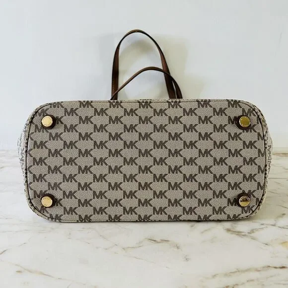 MICHAEL KORS Jet Set Item Natural Luggage Large Pocket Multi Function Tote Bag - Picture 5 of 9